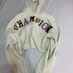 OLD ENGLISH CROPPED CHAMPION TAN HOODIE